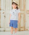 ベビー服 女の子 綿100％ リボン付き 音符柄 Tシャツ オフホワイト(11) モデル画像アップ