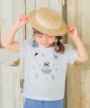 ベビー服 女の子 綿100％ リボン付き 音符柄 Tシャツ オフホワイト(11) モデル画像1