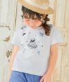 ベビー服 女の子 綿100％ リボン付き 音符柄 Tシャツ オフホワイト(11) モデル画像3