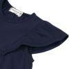 子供服 女の子 綿100％ 音符 リボン付き Aライン Tシャツ ネイビー(06) デザインポイント2