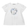 ベビー服 女の子 ラメ キラキラ プリント リボン付き Tシャツ オフホワイト(11) 正面