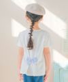 ベビー服 女の子 ラメ キラキラ プリント リボン付き Tシャツ オフホワイト(11) モデル画像2