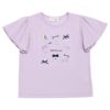 ベビー服 女の子 綿100％ リボン付き キラキラ プリント Tシャツ パープル(91) 正面