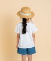 子供服 女の子 音符ロゴ付き デニム ショートパンツ ブルー(61) モデル画像2