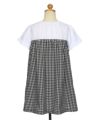 ベビー服 女の子 音符 ギンガムチェック ワンピース ブラック(00) トルソー背面