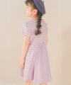 ベビー服 女の子 リボン付 Aライン ボーダー ワンピース ピンク(02) モデル画像3