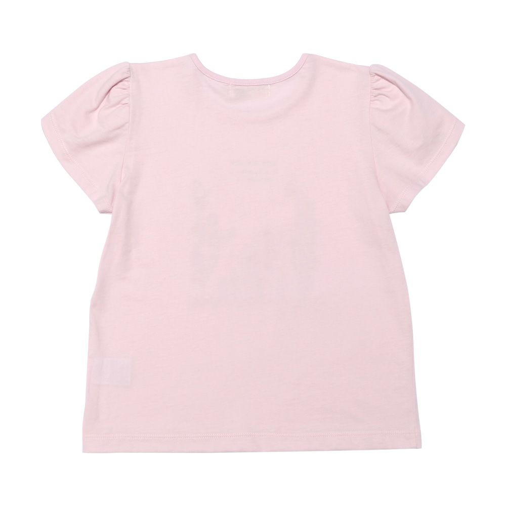 ベビー服 女の子 綿100％ お花 プリント チューリップ袖 Tシャツ ピンク(02) 背面