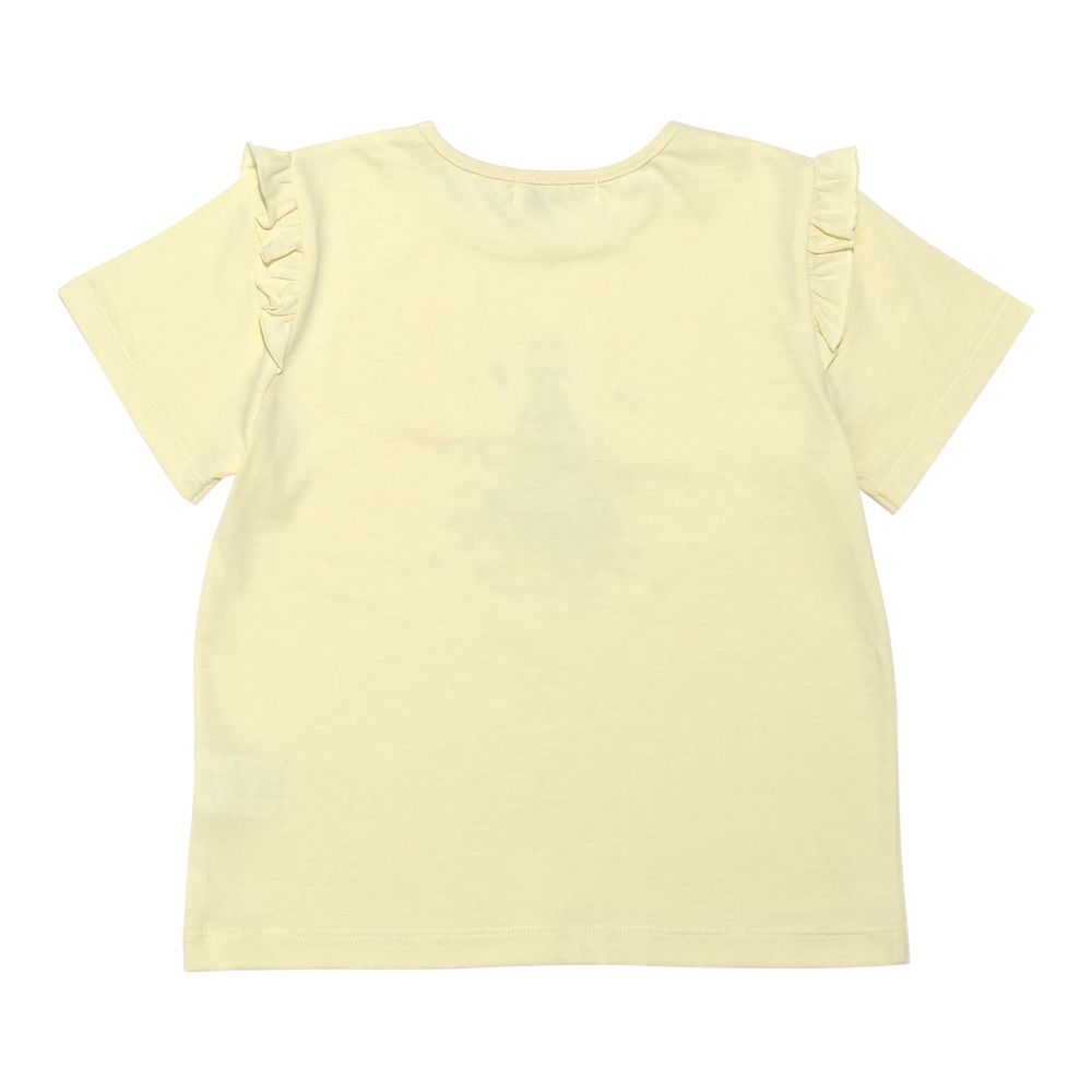 ベビー服 女の子 綿100％  女の子 プリント フリル袖 Tシャツ イエロー(04) 背面