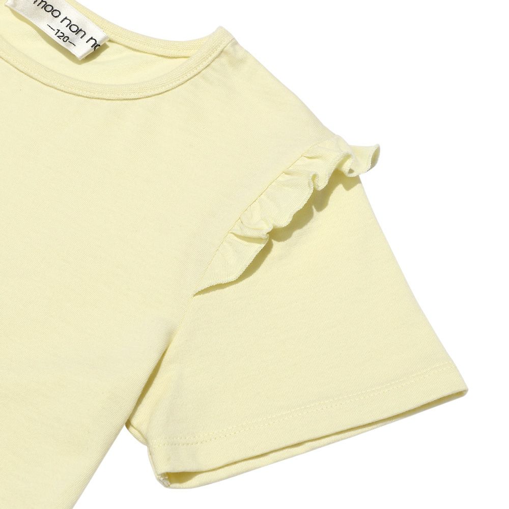 ベビー服 女の子 綿100％  女の子 プリント フリル袖 Tシャツ イエロー(04) デザインポイント2
