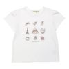 子供服 女の子 綿100％ バレエ＆小物プリント Tシャツ オフホワイト(11) 正面