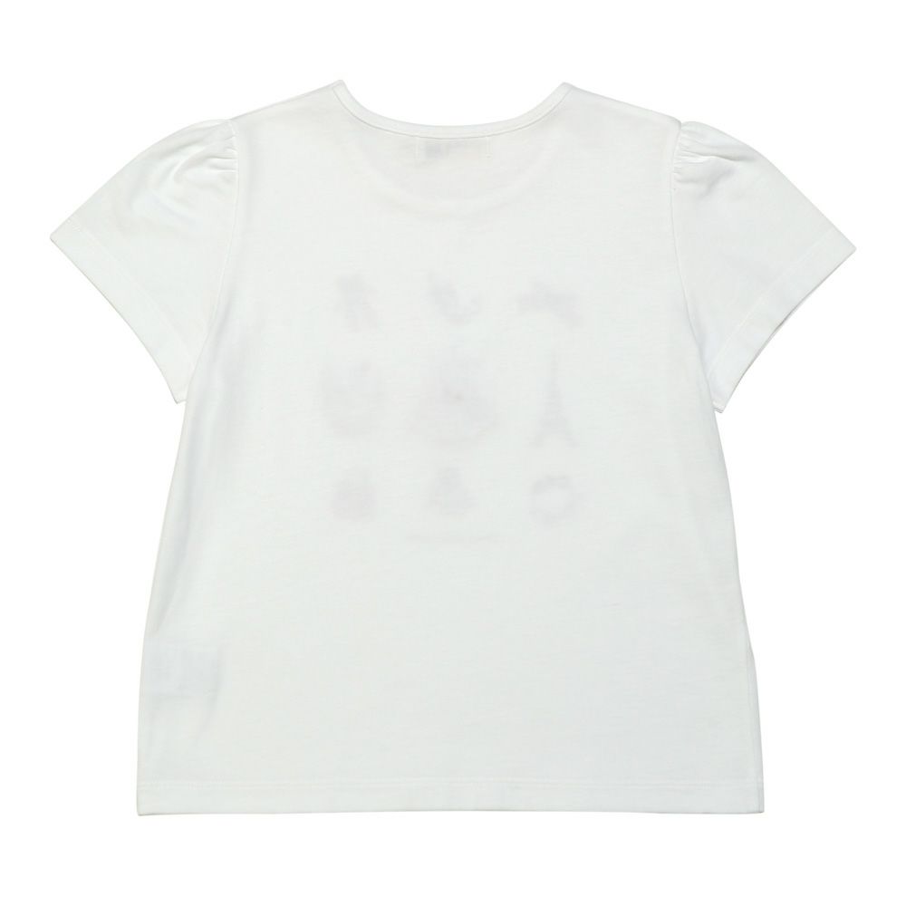 子供服 女の子 綿100％ バレエ＆小物プリント Tシャツ オフホワイト(11) 背面