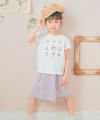 子供服 女の子 綿100％ バレエ＆小物プリント Tシャツ オフホワイト(11) モデル画像アップ