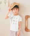 子供服 女の子 綿100％ バレエ＆小物プリント Tシャツ オフホワイト(11) モデル画像3