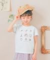 子供服 女の子 綿100％ バレエ＆小物プリント Tシャツ オフホワイト(11) モデル画像4