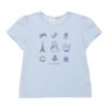 子供服 女の子 綿100％ バレエ＆小物プリント Tシャツ ブルー(61) 正面