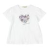 ベビー服 女の子 綿100％ ハート 花柄 Tシャツ オフホワイト(11) 正面