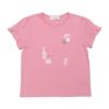 ベビー服 女の子 綿100％ リボン 音符柄 Tシャツ ショッキングピンク(21) 正面