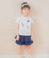 ベビー服 女の子 綿100％ リボン 音符柄 Tシャツ オフホワイト(11) モデル画像アップ