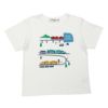 ベビー服 男の子 綿100％ 電車＆トンネル ワッペン Tシャツ オフホワイト(11) 正面