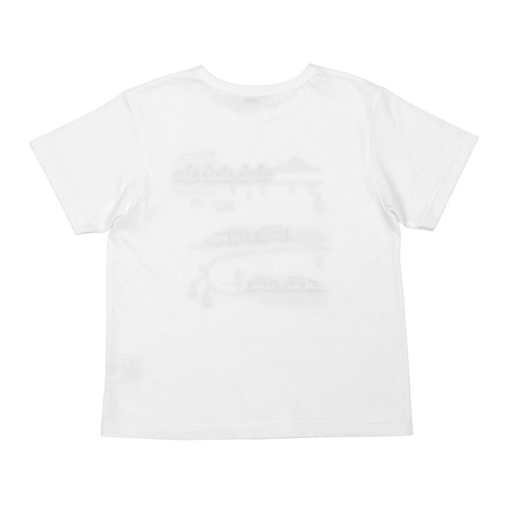 ベビー服 男の子 綿100％ 電車＆トンネル ワッペン Tシャツ オフホワイト(11) 背面
