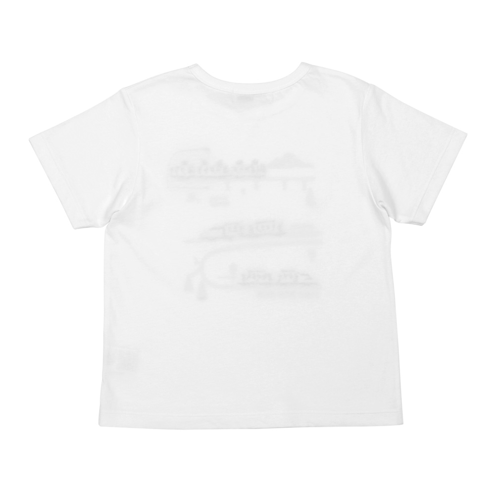 ベビー服 男の子 綿100％ 電車＆トンネル ワッペン Tシャツ オフホワイト(11) 背面