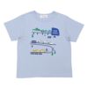 ベビー服 男の子 綿100％ 電車＆トンネル ワッペン Tシャツ ブルー(61) 正面