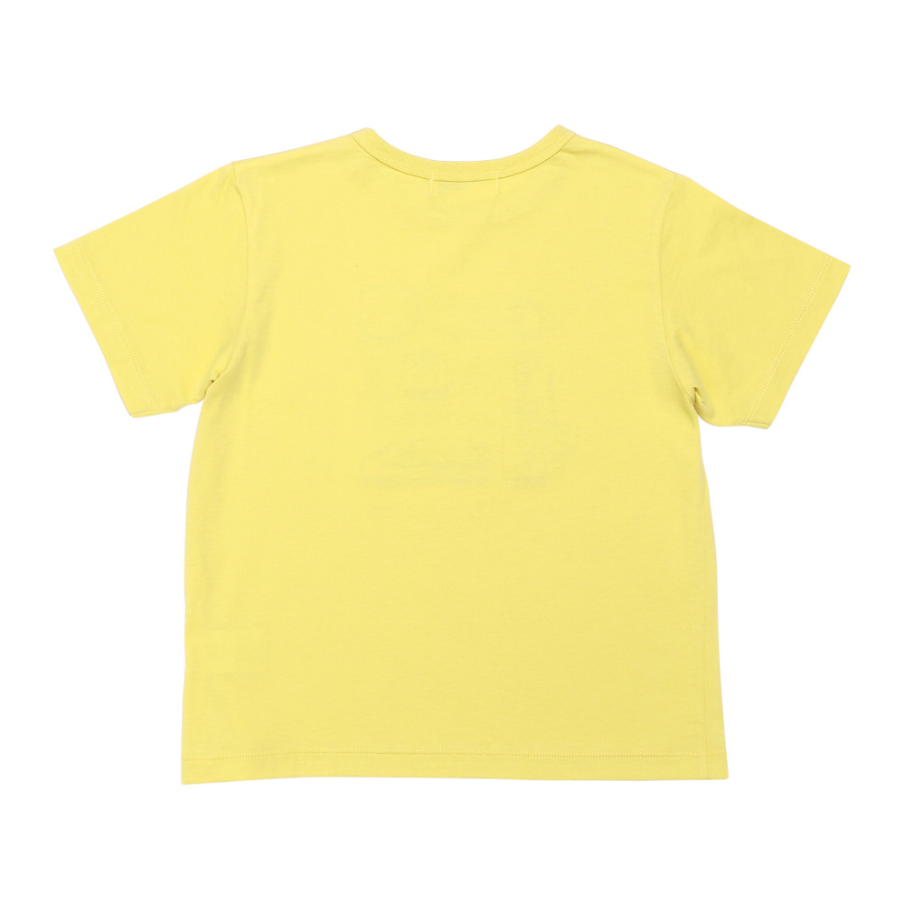 ベビー服 男の子 綿100％ 電車 乗り物 刺繍ワッペン Tシャツ イエロー(04) 背面