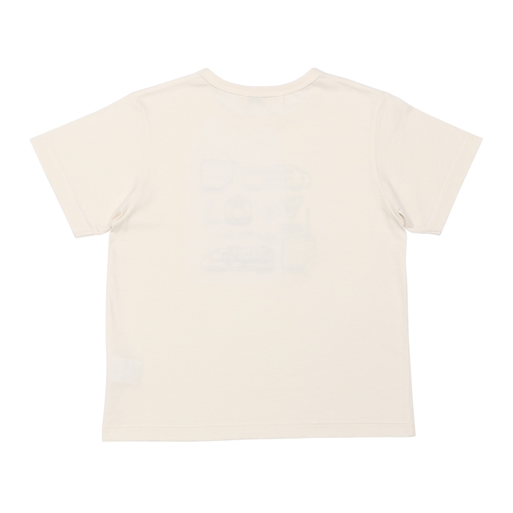 ベビー服 男の子 綿100％ 電車 乗り物 刺繍ワッペン Tシャツ アイボリー(12) 背面