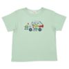 ベビー服 男の子 綿100％ はたらく車 プリント ティーシャツ グリーン(08) 正面