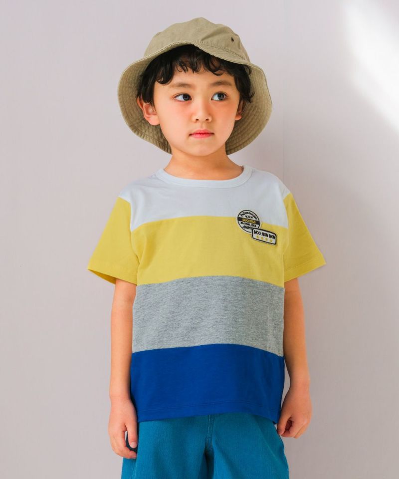 子供服 男の子 綿100％ 4色切り替え カラフル Tシャツ
