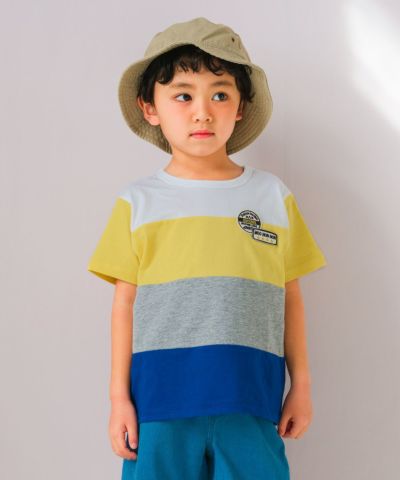 子供服 男の子 綿100％ 4色切り替え カラフル Tシャツ
