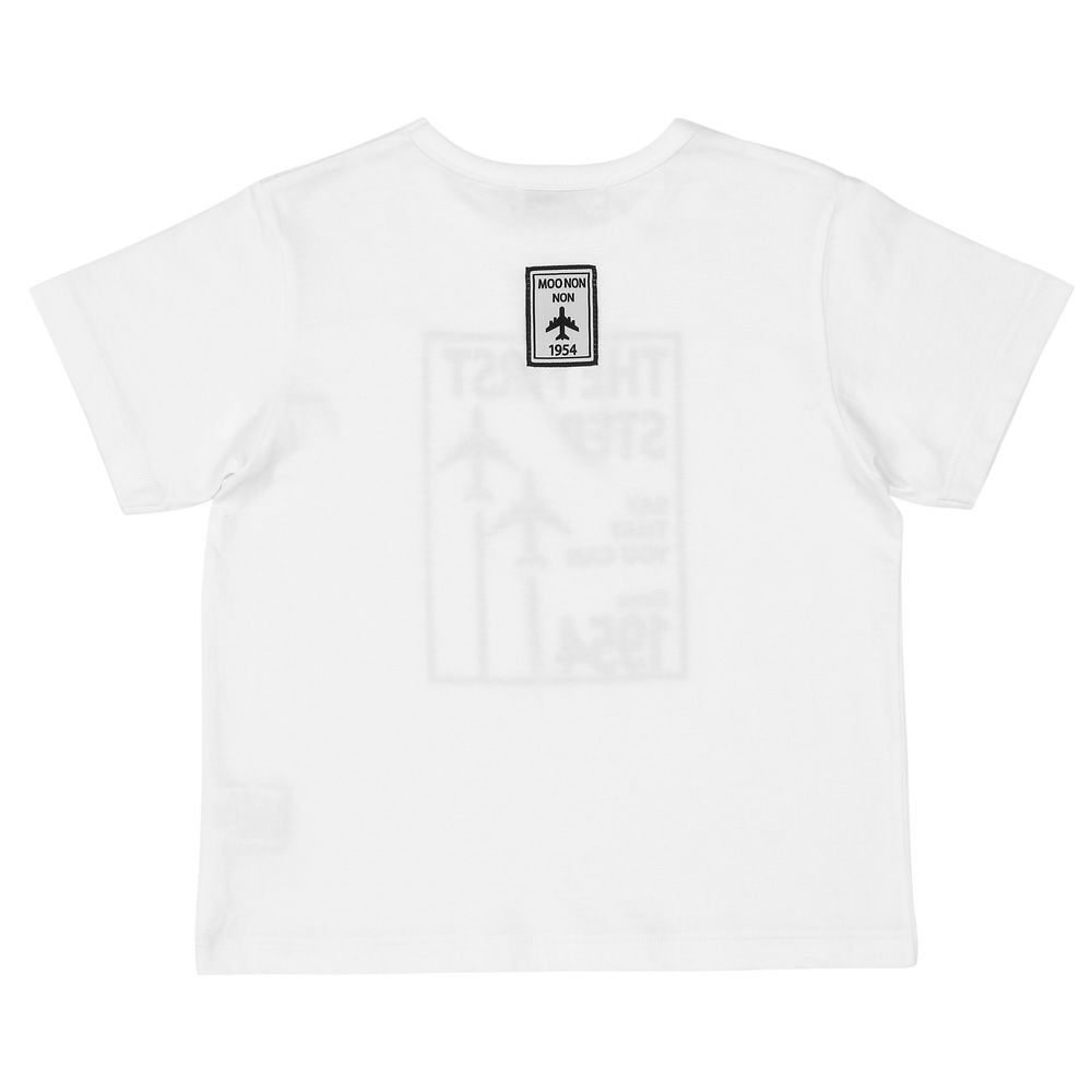 ベビー服 男の子 綿100％ 飛行機 ロゴ プリント Tシャツ オフホワイト(11) 背面