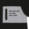 子供服 男の子 綿100％ ストライプ ロゴ刺繍 Tシャツ ブラック(00) デザインポイント1