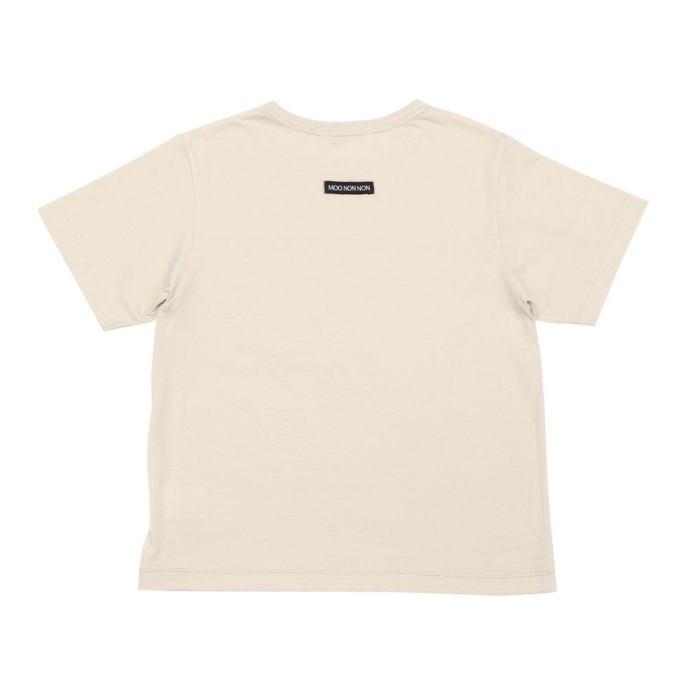 子供服 男の子 綿100％ ストライプ ロゴ刺繍 Tシャツ ベージュ(51) 背面