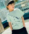 ベビー服 男の子 綿100％ イギリス風モチーフ 電車 Tシャツ グリーン(08) 