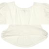 ベビー服 女の子 バックリボン お花レース 切替 Tシャツ オフホワイト(11) デザインポイント1