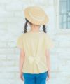 子供服 女の子 綿100％ お洋服プリント リボン Tシャツ イエロー(04) モデル画像2
