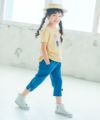 子供服 女の子 綿100％ お洋服プリント リボン Tシャツ イエロー(04) モデル画像3