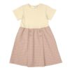子供服 女の子 チェック柄＆飾りボタン付き　ワンピース ピンク(02) 正面