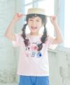 子供服 女の子 綿100％ 小物モチーフ 裾フリル Tシャツ ピンク(02) モデル画像アップ
