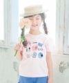 子供服 女の子 綿100％ 小物モチーフ 裾フリル Tシャツ ピンク(02) モデル画像1