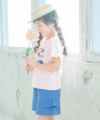 子供服 女の子 綿100％ 小物モチーフ 裾フリル Tシャツ ピンク(02) モデル画像2