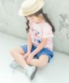 子供服 女の子 綿100％ 小物モチーフ 裾フリル Tシャツ ピンク(02) モデル画像3
