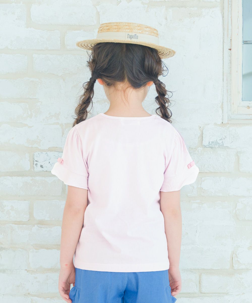 子供服 女の子 綿100％ 小物モチーフ 裾フリル Tシャツ ピンク(02) モデル画像4