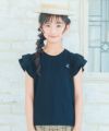子供服 女の子 綿100％ さくらんぼ 刺繍 フリル 袖 Tシャツ
