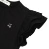 子供服 女の子 綿100％ さくらんぼ 刺繍 フリル 袖 Tシャツ ブラック(00) デザインポイント1