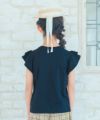 子供服 女の子 綿100％ さくらんぼ 刺繍 フリル 袖 Tシャツ ブラック(00) モデル画像2