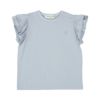 子供服 女の子 綿100％ さくらんぼ 刺繍 フリル 袖 Tシャツ ブルー(61) 正面