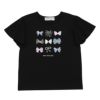 子供服 女の子 綿100％ リボンモチーフ ロゴ Tシャツ ブラック(00) 正面