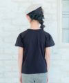 子供服 女の子 綿100％ リボンモチーフ ロゴ Tシャツ ブラック(00) モデル画像3